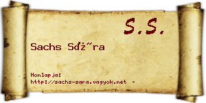 Sachs Sára névjegykártya